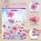 6 Pack Purple Flowers Pattern Embossed Paper Gift Bag with Handles, Assorted Paper Bags with 8 Pcs Tissue Paper for Girls/Women Baby Shower
